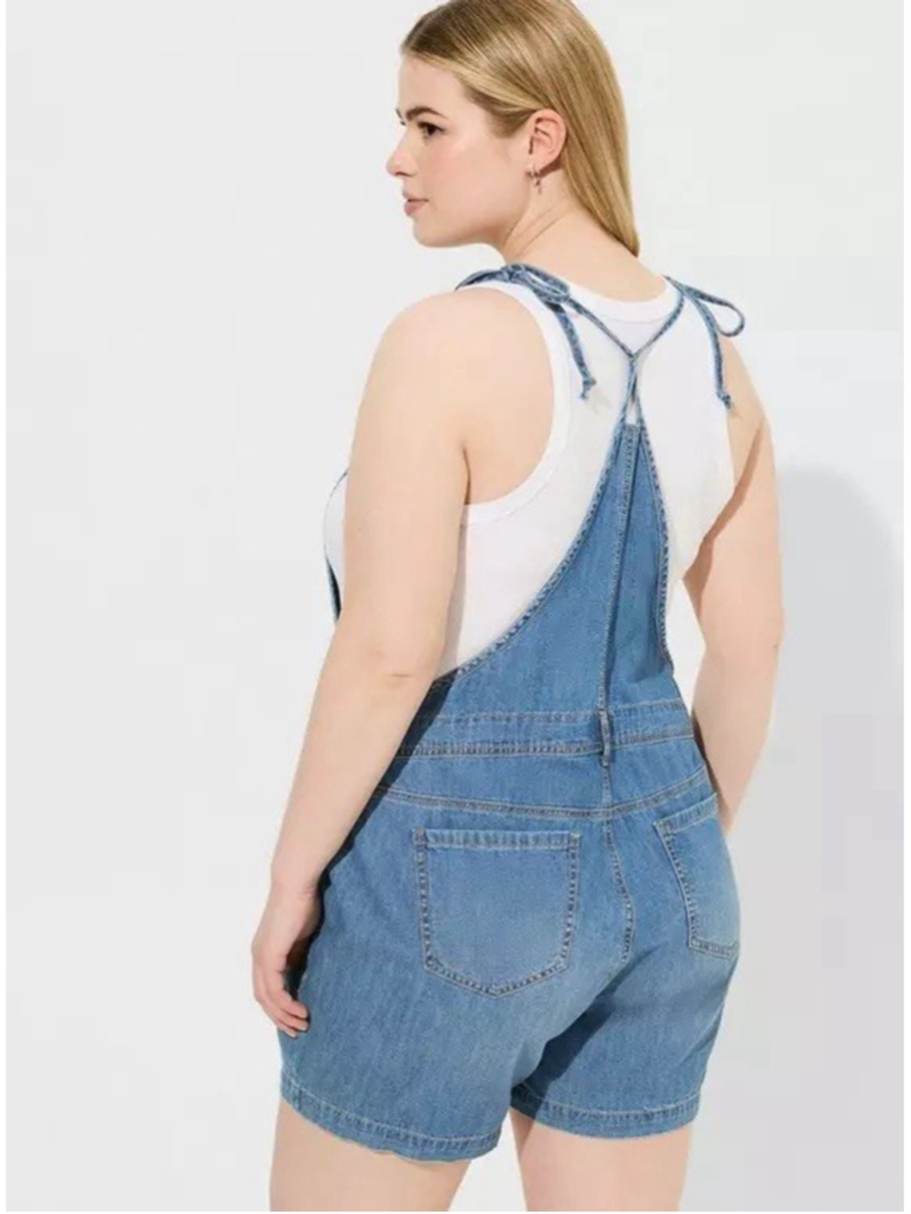 Torrid 5 Inch Lightweight Denim Shortall Overalls Plus Size 24 NWT Summer - Picture 4 of 8
